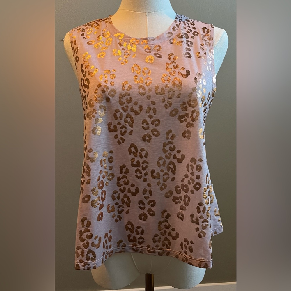 NWT Spiritual Gangster Metallic Cheetah Print Workout Crop Tank